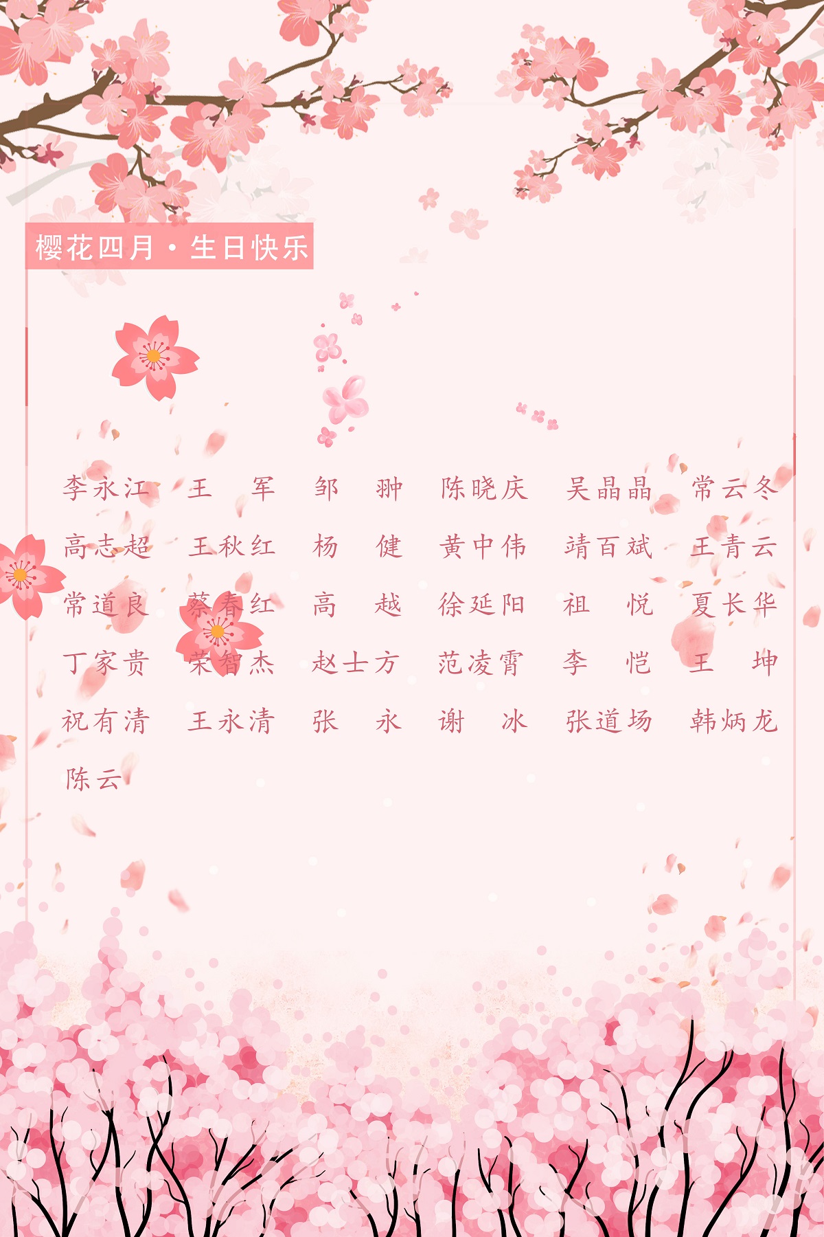 【生日祝?！抗ё?4月生日的員工生日快樂！