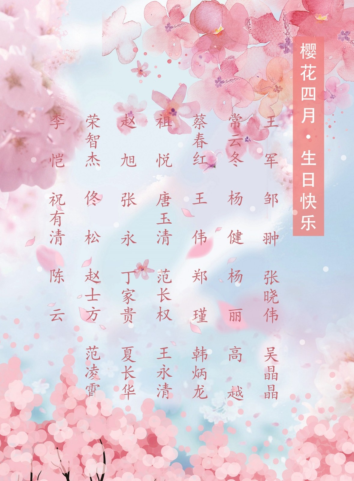 【生日祝?！抗ё?4月生日的員工生日快樂！